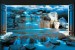 Wall mural 3D view night waterfall with imitation of doors in 2 colors