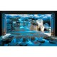 Wall mural 3D view night waterfall with imitation of doors in 2 colors