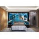 Wall mural 3D view night waterfall with imitation of doors in 2 colors