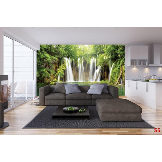 Photo murals Forest waterfall curtain 2