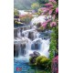 Photo murals 3d effect of waterfall - garden composition