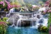Photo murals 3d effect of waterfall - garden composition