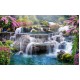 Photo murals 3d effect of waterfall - garden composition