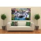 Photo murals 3d effect of waterfall - garden composition