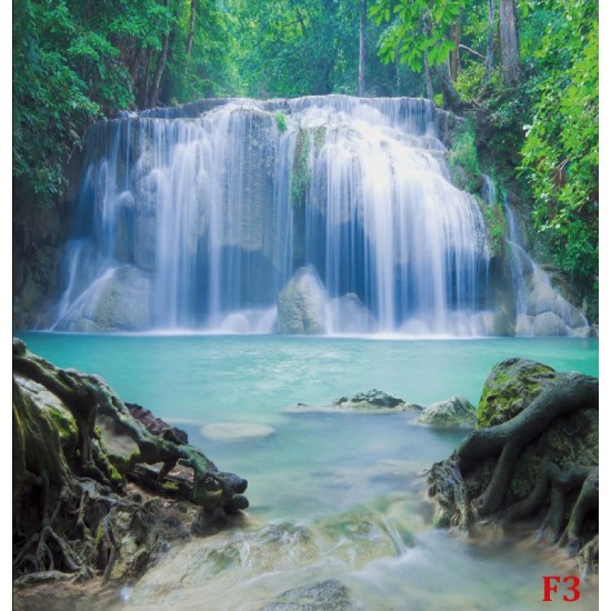 Photo murals big forest waterfall water curtain
