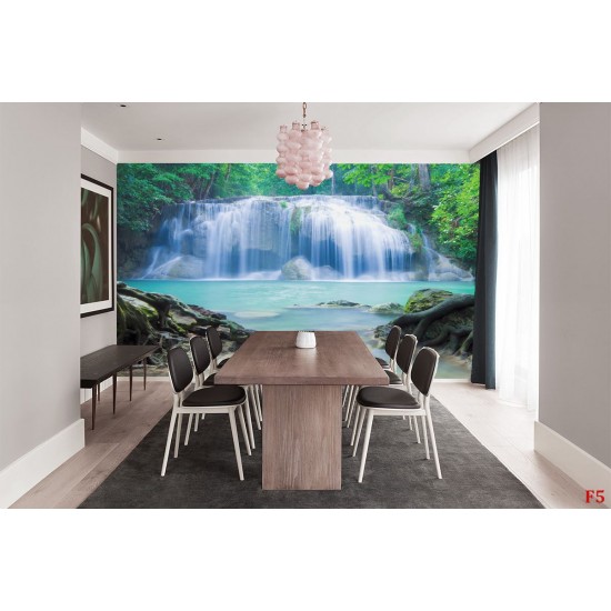 Photo murals big forest waterfall water curtain
