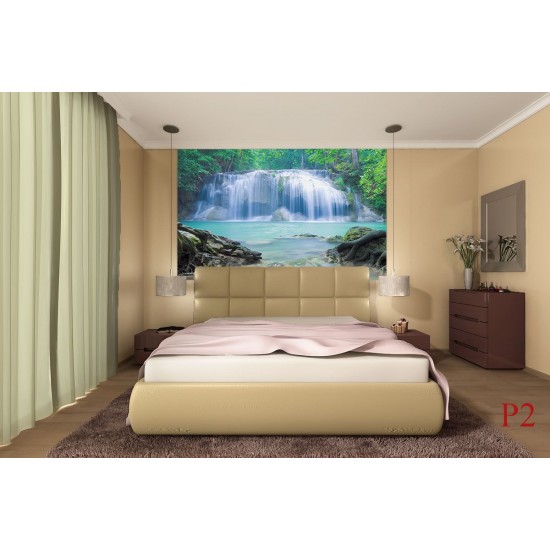 Photo murals big forest waterfall water curtain