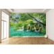 Wallpapers mural beautiful forest river with a waterfall Wallpapers mural beautiful forest river with a waterfall