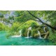 Wallpapers mural beautiful forest river with a waterfall Wallpapers mural beautiful forest river with a waterfall