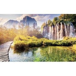 Wallpapers beautiful waterfall with a lake and path Wallpapers beautiful waterfall with a lake and path