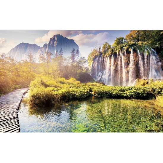 Wallpapers beautiful waterfall with a lake and path Wallpapers beautiful waterfall with a lake and path