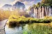 Wallpapers beautiful waterfall with a lake and path