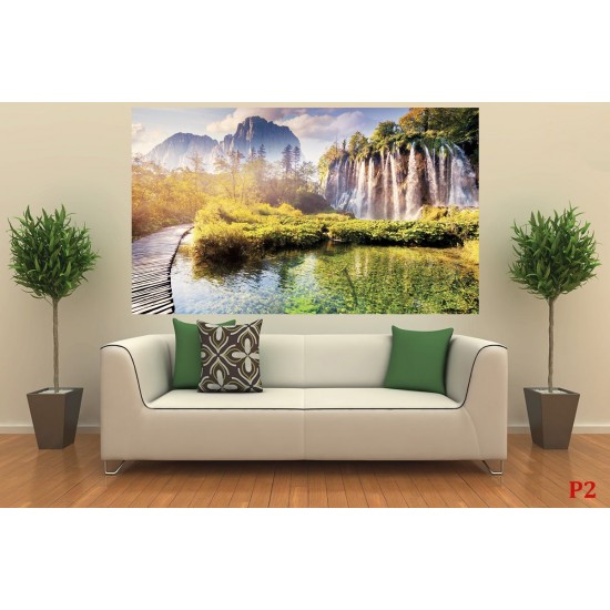 Wallpapers beautiful waterfall with a lake and path Wallpapers beautiful waterfall with a lake and path
