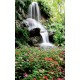Wallpapers mural waterfall garden with beautiful flowers 2 Wallpapers mural waterfall garden with beautiful flowers 2
