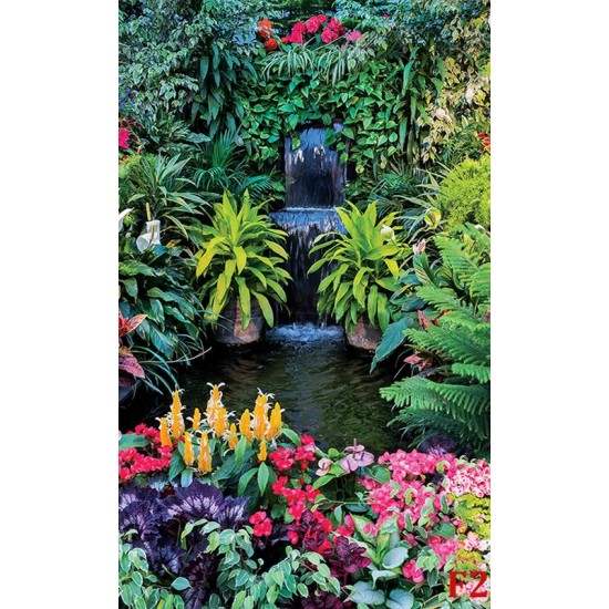 Photo mural fabulously beautiful garden waterfall Photo mural fabulously beautiful garden waterfall