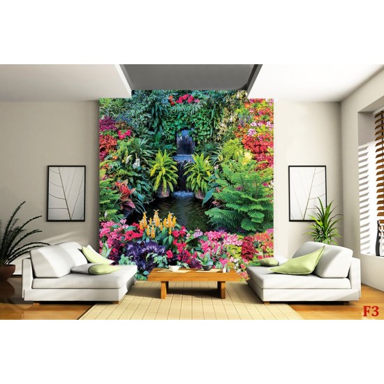 Photo mural fabulously beautiful garden waterfall Photo mural fabulously beautiful garden waterfall