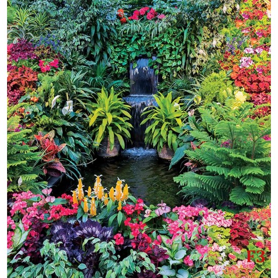 Photo mural fabulously beautiful garden waterfall Photo mural fabulously beautiful garden waterfall