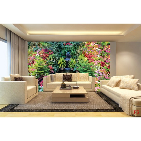 Photo mural fabulously beautiful garden waterfall Photo mural fabulously beautiful garden waterfall