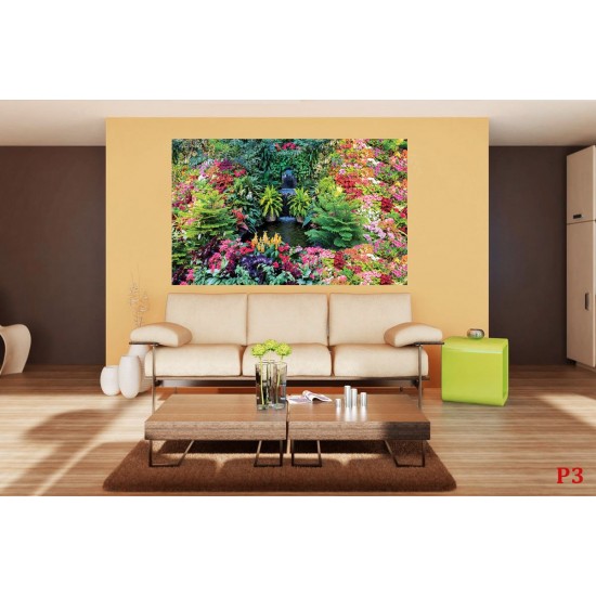Photo mural fabulously beautiful garden waterfall Photo mural fabulously beautiful garden waterfall