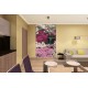 Photo mural garden waterfall with pink flowers Photo mural garden waterfall with pink flowers
