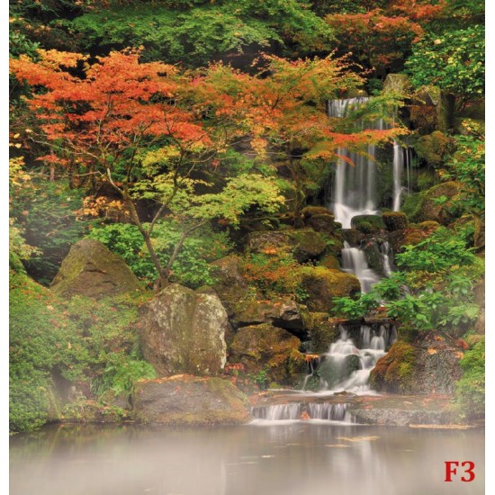 Wallpapers mural beautiful small waterfall with trees Wallpapers mural beautiful small waterfall with trees