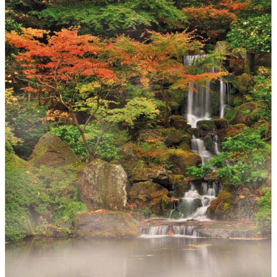 Wallpapers mural beautiful small waterfall with trees Wallpapers mural beautiful small waterfall with trees
