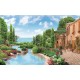 Wallpaper landscape combined sea and garden pond Wallpaper landscape combined sea and garden pond