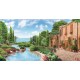 Wallpaper landscape combined sea and garden pond Wallpaper landscape combined sea and garden pond