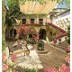 Wallpaper picturesque Villa garden with rose wood
