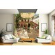 Wallpaper picturesque Villa garden with rose wood