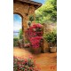 Wallpaper courtyard garden with fountain