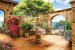 Wallpaper courtyard garden with fountain