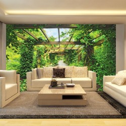 Photo mural wooden arc in a garden Photo mural wooden arc in a garden