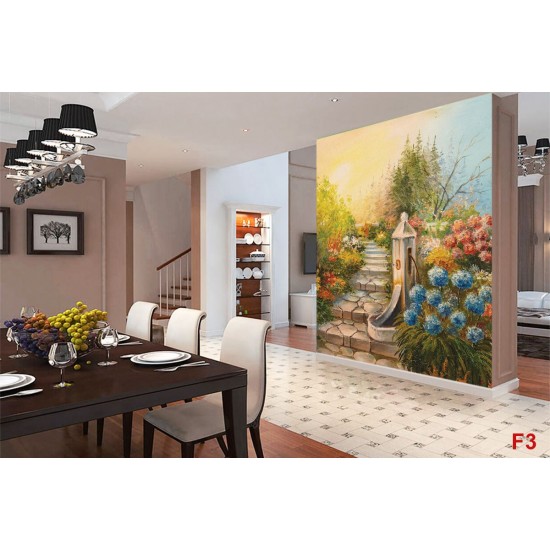 Wallpaper  painted garden path