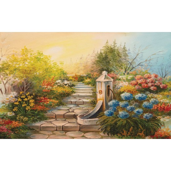 Wallpaper  painted garden path