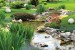 Wallpaper landscape garden with stream