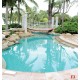 Wallpapers beautiful landscape with a pool and palm trees