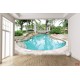 Wallpapers beautiful landscape with a pool and palm trees