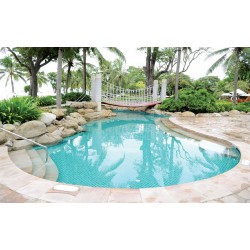 Wallpapers beautiful landscape with a pool and palm trees