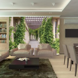 Wallpapers mural garden alley with greenery and columns Wallpapers mural garden alley with greenery and columns