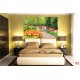 Wallpapers mural gardens with tulips and white catwalk