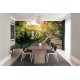 Wallpapers mural forest bridge along waterfall