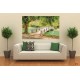 Wallpapers mural beautiful view of a tropical park with a lake and a bridge