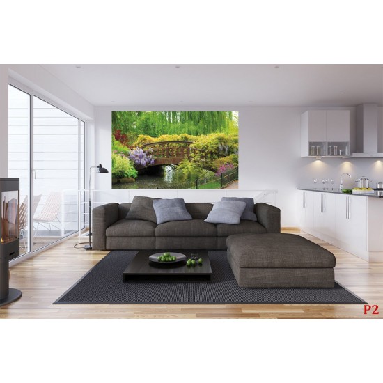 Wallpapers mural bridge in a park-garden Wallpapers mural bridge in a park-garden