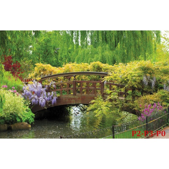Wallpapers mural bridge in a park-garden Wallpapers mural bridge in a park-garden