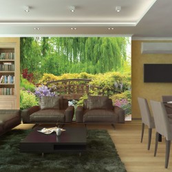 Wallpapers mural bridge in a park-garden Wallpapers mural bridge in a park-garden