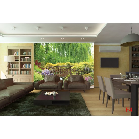 Wallpapers mural bridge in a park-garden Wallpapers mural bridge in a park-garden