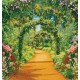 Wallpapers mural wonderful gardens arc with flowers 3d