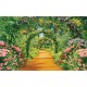 Wallpapers mural wonderful gardens arc with flowers 3d