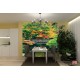 Photo mural wooden bridge over a pond